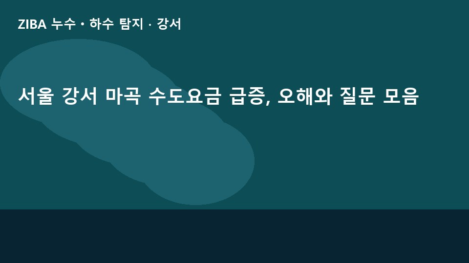 서울 강서 마곡 수도요금 급증, 오해와 질문 모음