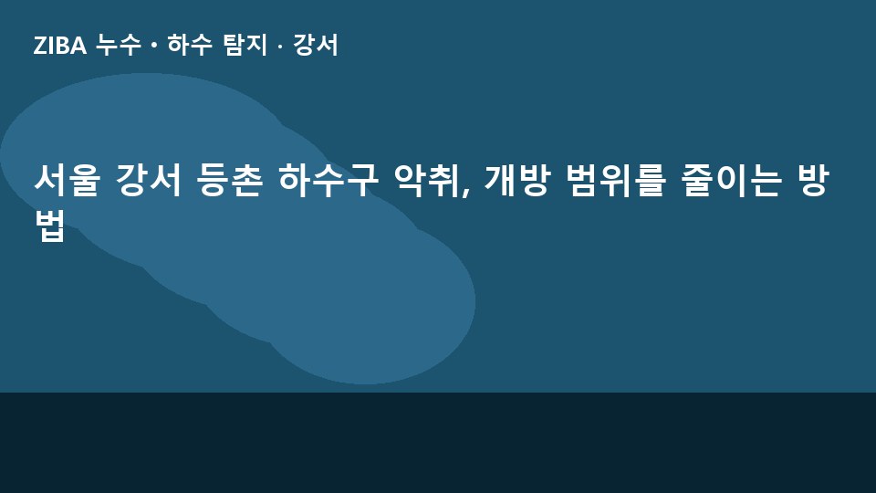서울 강서 등촌 하수구 악취, 개방 범위를 줄이는 방법