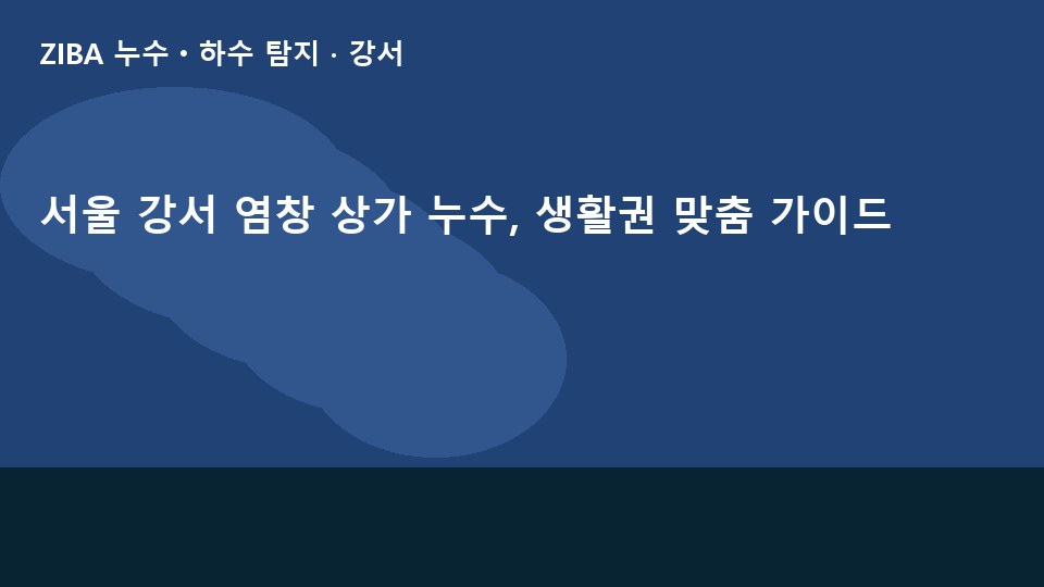 서울 강서 염창 상가 누수, 생활권 맞춤 가이드